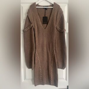 Michael Costello Brown Knit Dress
